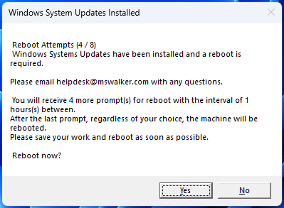 NinjaOne - Update Restart Notification for Windows – M.S. Walker Inc.